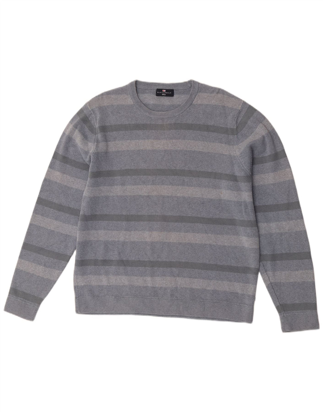Marks & Spencer Pull à col rond pour homme en coton rayé bleu grand