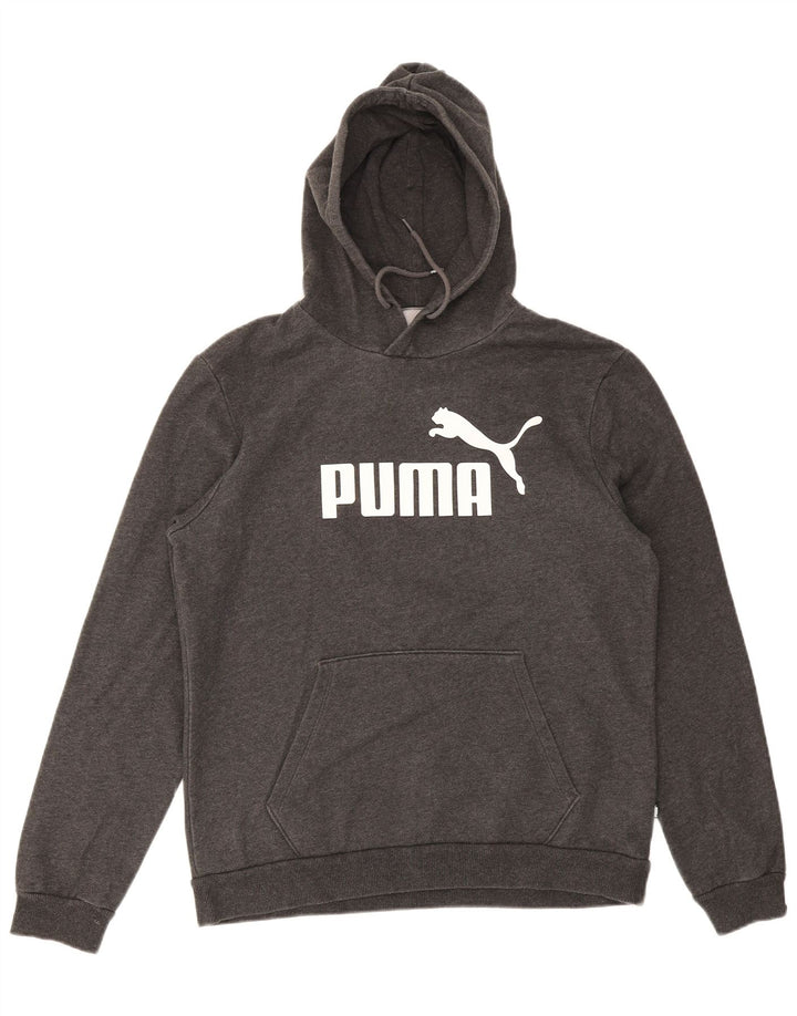PUMA Pull à Capuche Graphique Homme Gris Moyen Coton