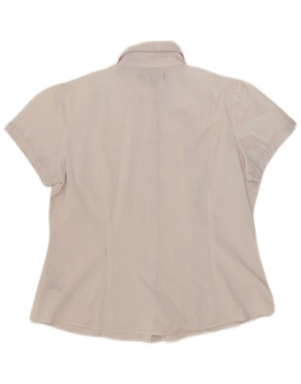 Marks & Spencer Chemise à manches courtes pour femme UK 12 Coton blanc moyen