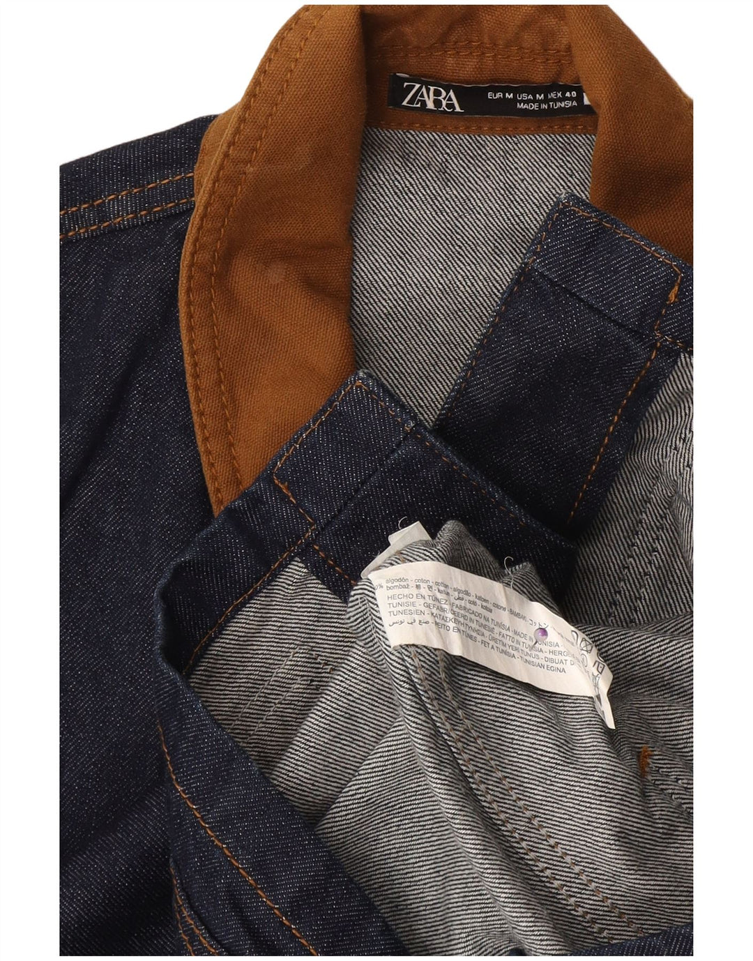Zara Veste en jean pour homme UK 38 Coton bleu marine moyen