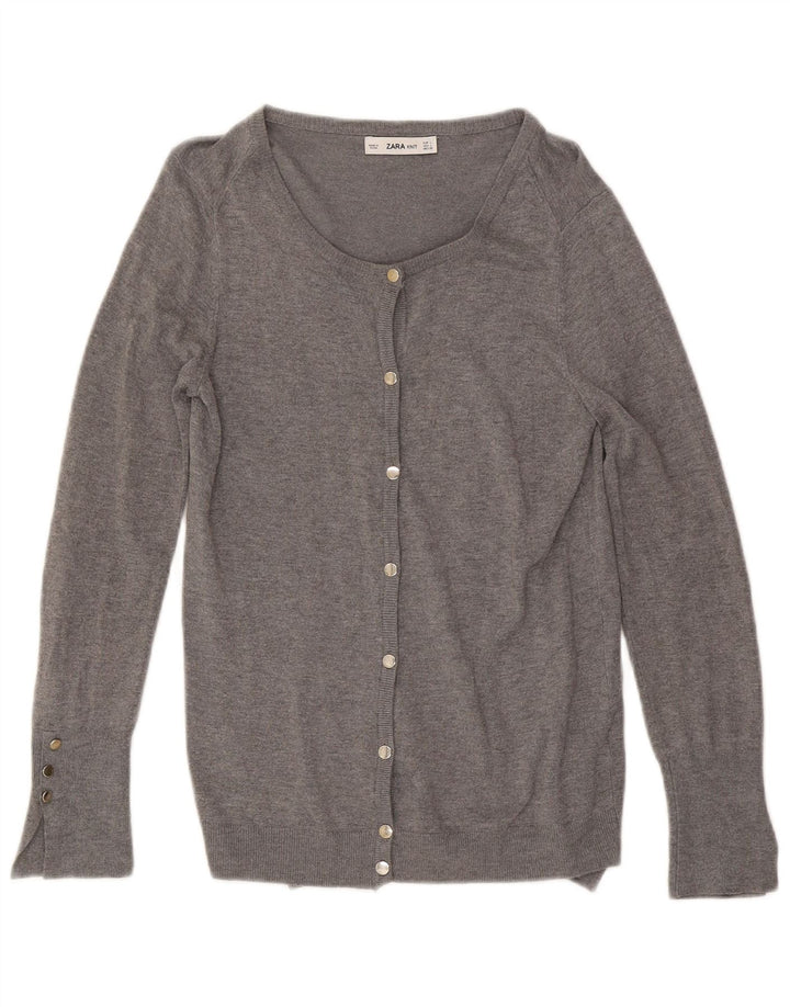 Zara Cardigan Femme Pull UK 14 Large Gris