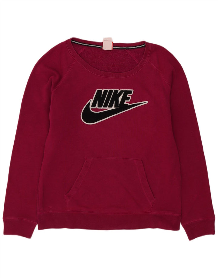 Nike Sweat-shirt graphique pour femme UK 14 en coton rose moyen