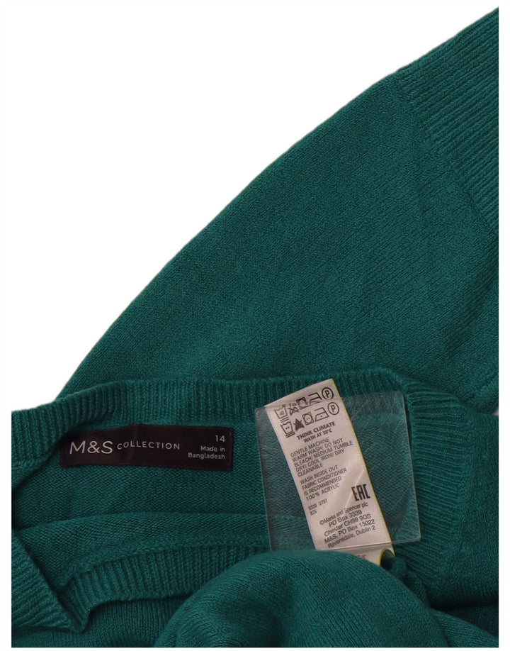 MARKS & SPENCER Womens Crew Neck Jumper Sweater UK 14 Medium  Turquoise