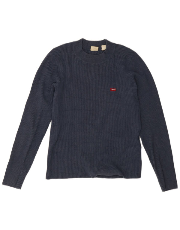Levi's Top Manches Longues Femme UK 14 Large Bleu Marine Acrylique