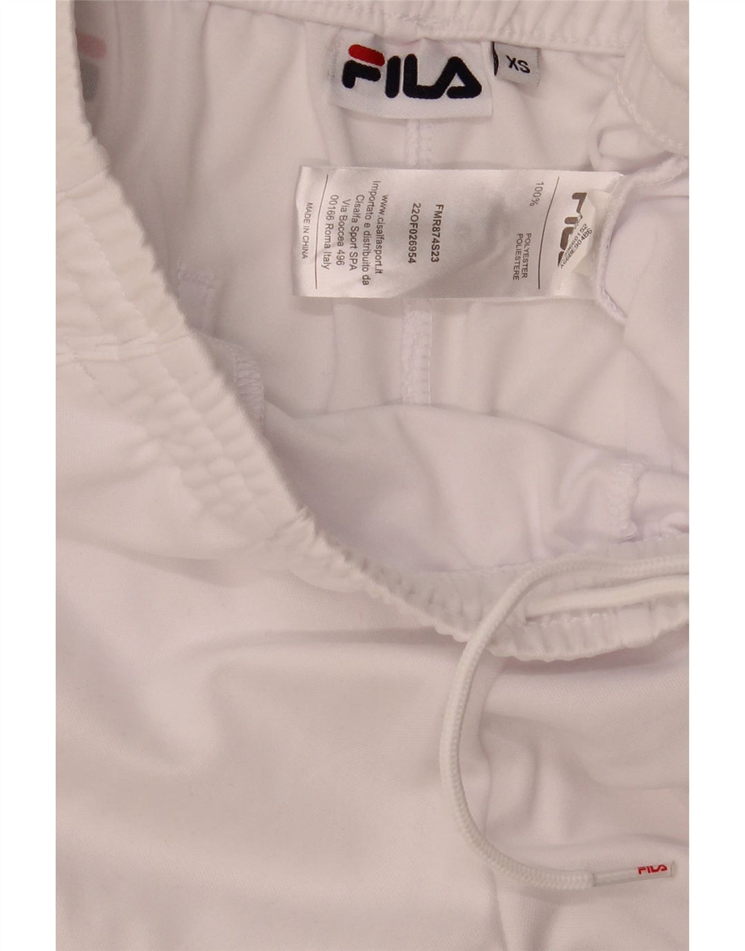 Fila Short de Sport Graphique XS Homme Blanc Polyester
