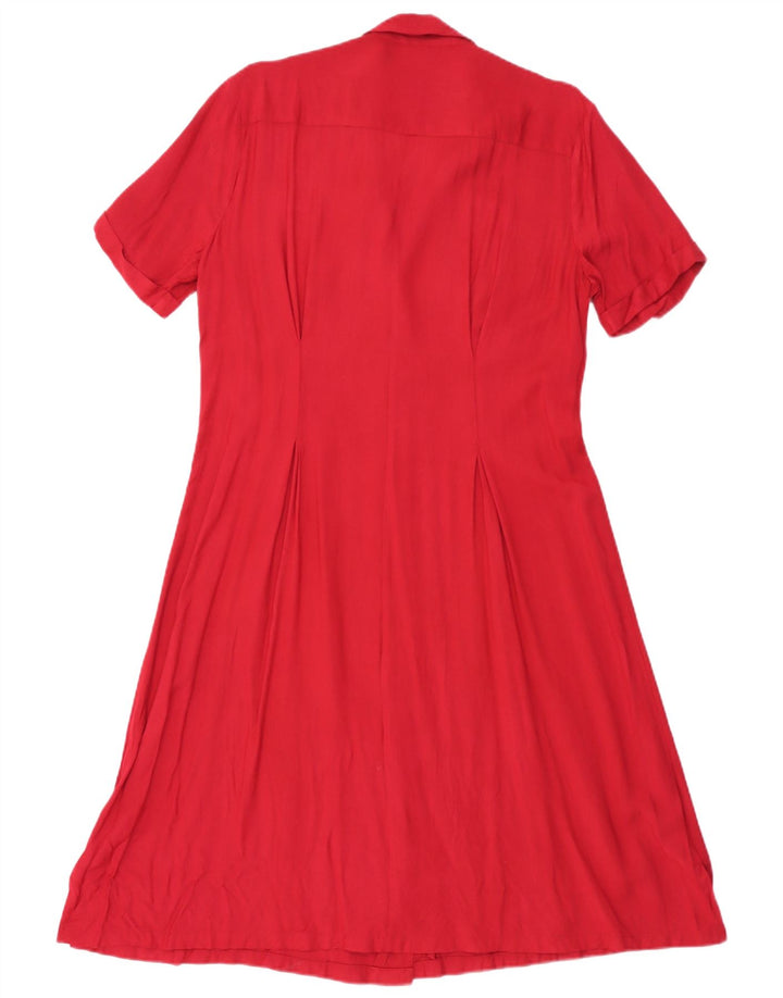 H&M Robe chemise à manches courtes pour femme IT 42 Rayonne rouge moyen