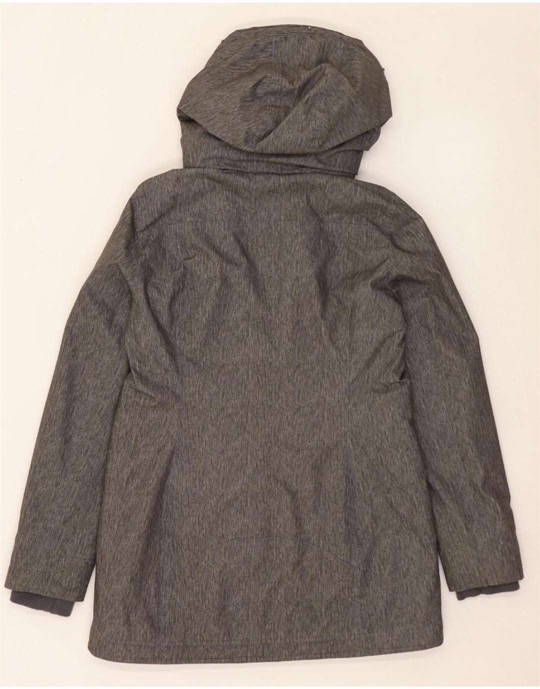 HOLLISTER Parka à capuche pour femme UK 44 Polyester moucheté gris moyen