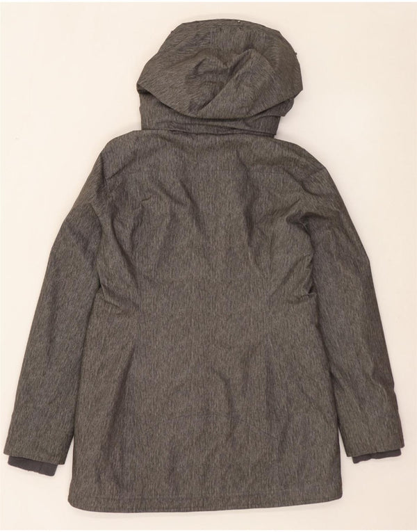 HOLLISTER Parka à capuche pour femme UK 44 Polyester moucheté gris moyen
