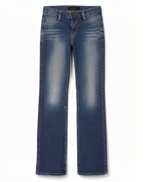 Calvin Klein Jeans bootcut pour femme US 4 Small W29 L31 Bleu Coton