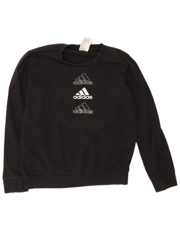 Adidas Sweat-shirt surdimensionné graphique pour femme UK 8/10 Petit Noir