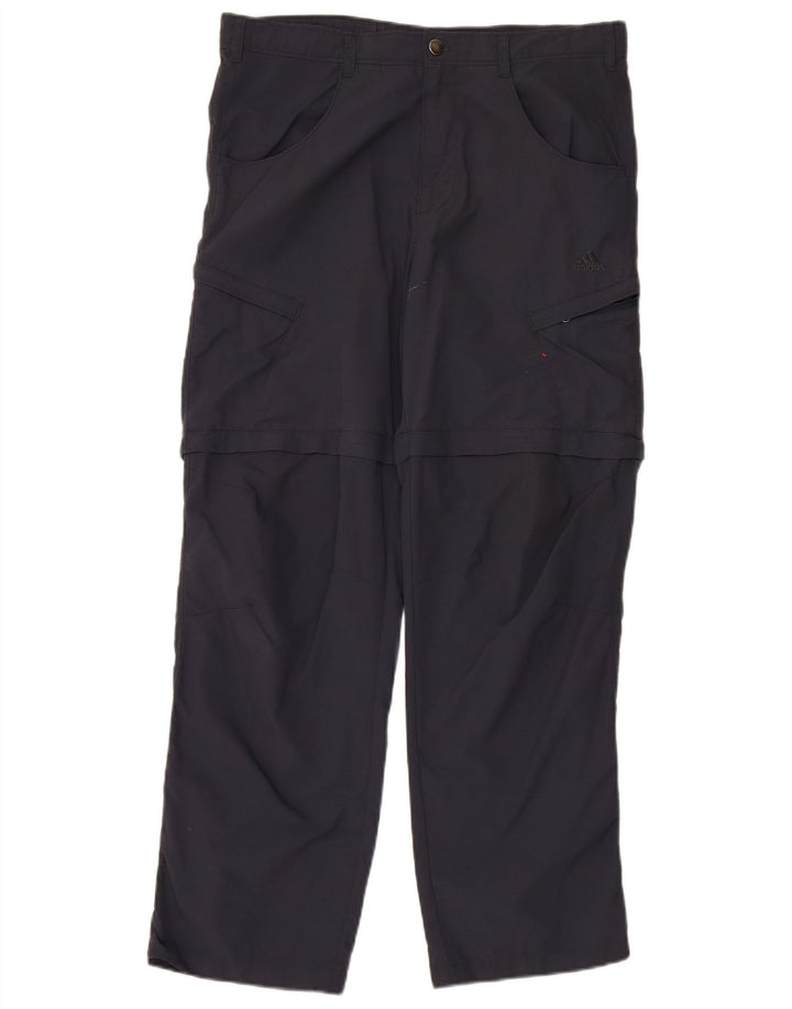 ADIDAS Mens Straight Cargo Trousers W30 L29 Navy Blue Polyamide