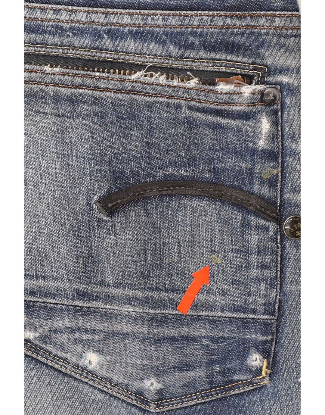 G-Star Jean droit vieilli W33 L32 en coton bleu pour homme