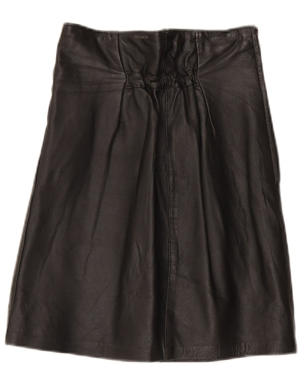 jupe en cuir taille haute femme vintage IT 44 Medium W25 Cuir noir