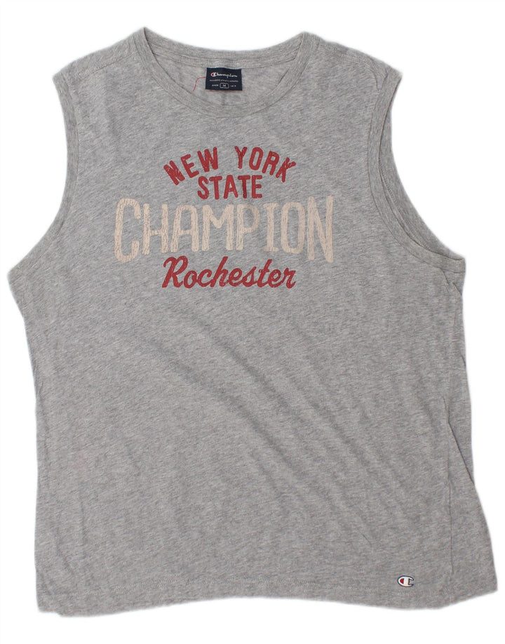 Champion Débardeur Graphique Homme Gris Moyen Moucheté