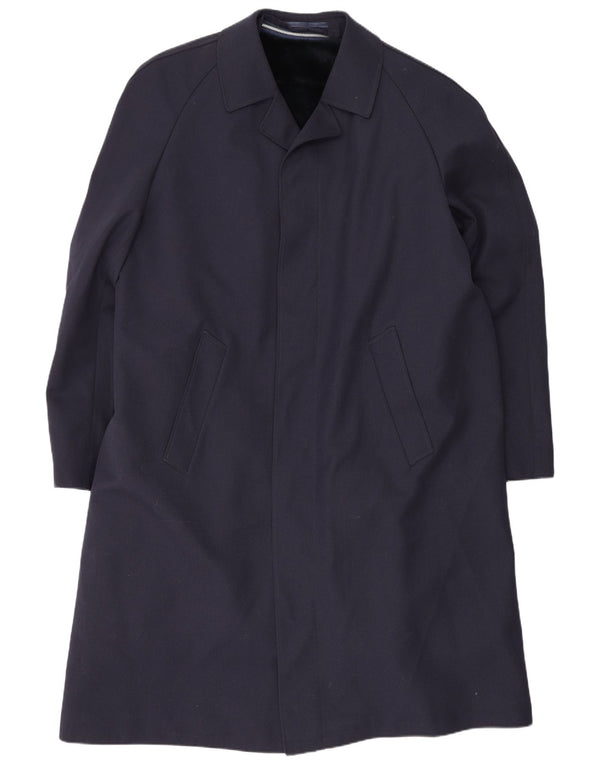 vintage Mens Trench Coat UK 40 Grand Bleu Marine
