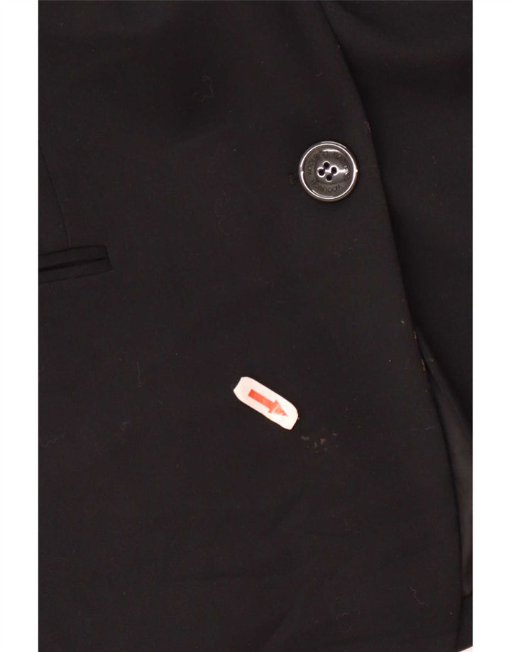 Sisley Veste Blazer 2 Boutons Femme UK 12 Noir Moyen