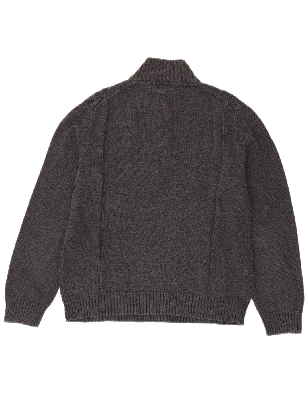 CALVIN KLEIN Pull Col Zippé Homme Gris Moyen Coton
