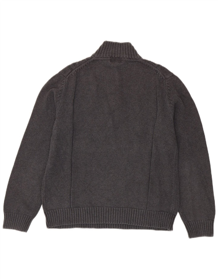 CALVIN KLEIN Pull Col Zippé Homme Gris Moyen Coton