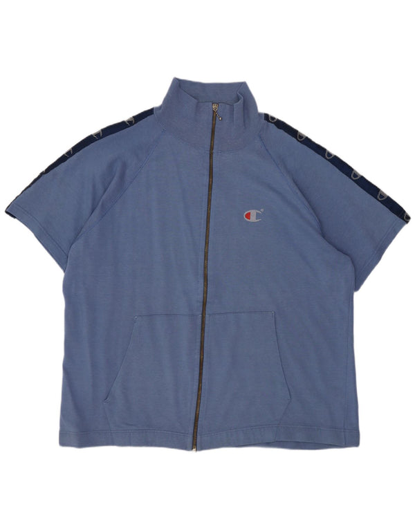 Champion Veste de survêtement graphique surdimensionnée pour femme UK 16 Large Bleu