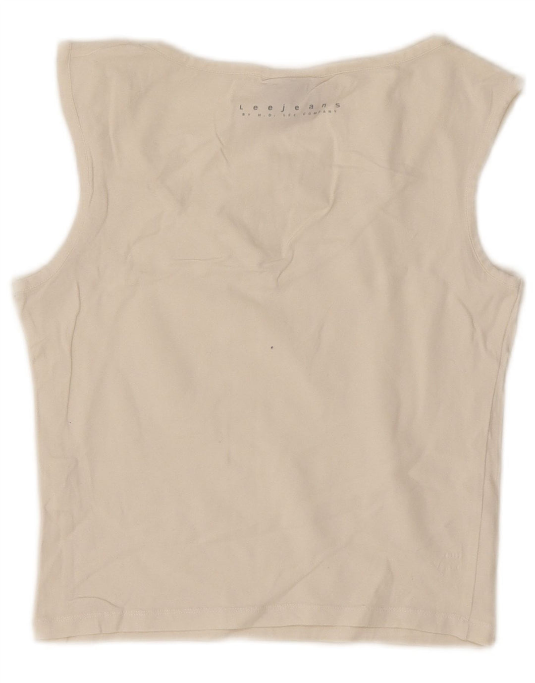 Lee Débardeur court pour femme UK 44 Large en coton blanc cassé