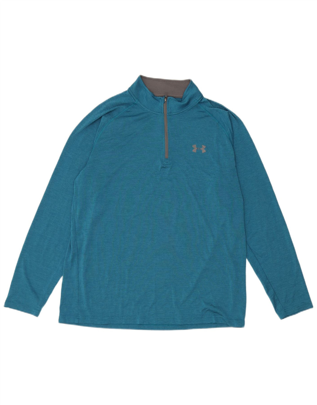Under Armour Haut de Survêtement Heat Gear Zip Neck Pull Homme Bleu Moyen