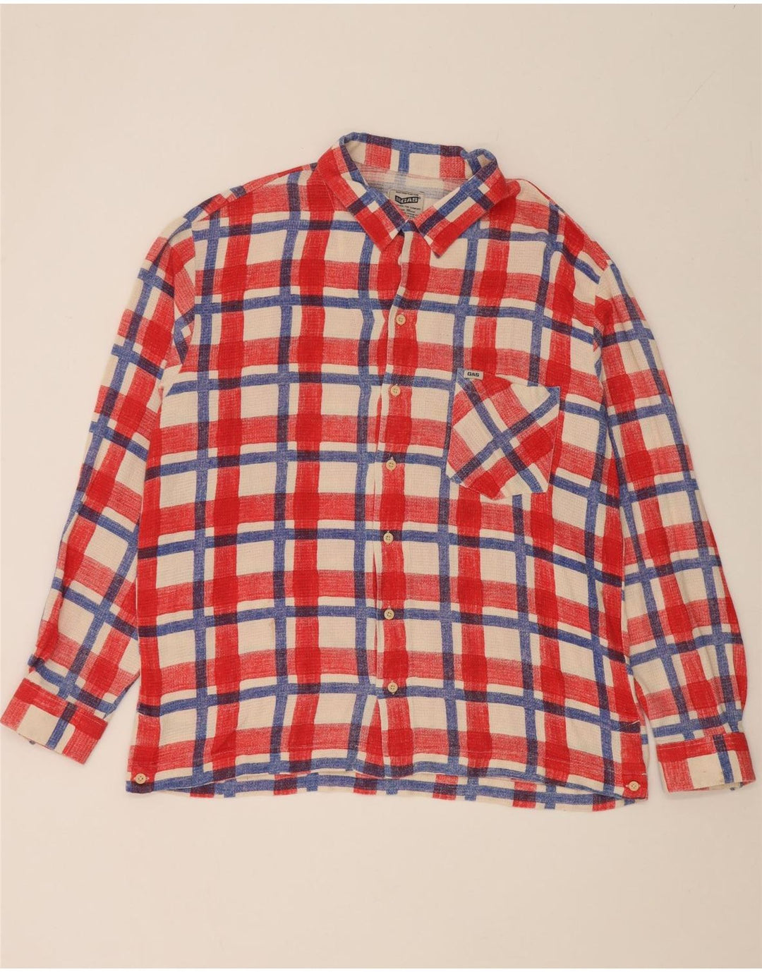 Chemise Homme Gas XL Rouge Carreaux Coton