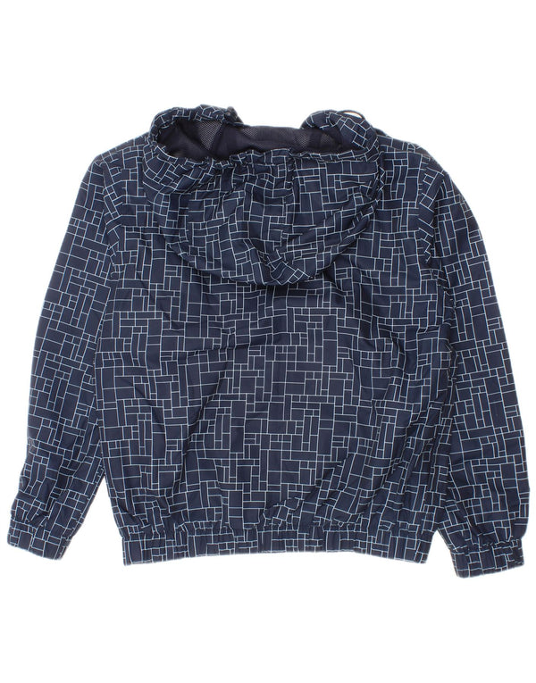 Lacoste Veste de pluie à capuche garçon 7-8 ans Bleu Géométrique Polyester