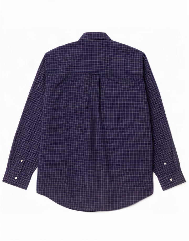 Chaps Chemise Homme Easy Care XL Bleu Marine à Carreaux Coton