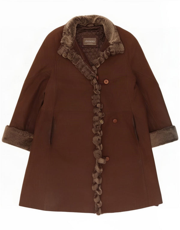 Elements Manteau en cuir pour femme EU 38 Marron moyen