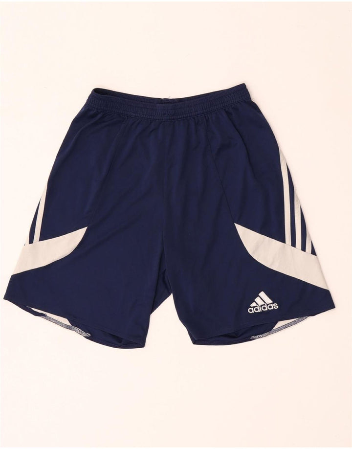 Adidas Short de sport Climalite pour homme, petit, bleu marine, polyester color block
