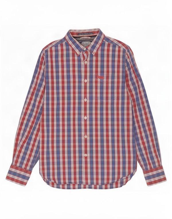 Superdry Chemise Homme Large Bleu Plaid Coton