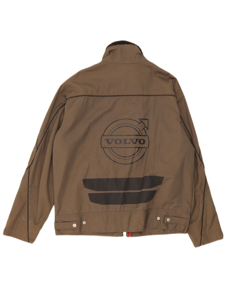 Volvo Mens Graphic Bomber Jacket UK 38 Gris Moyen Colorblock Coton
