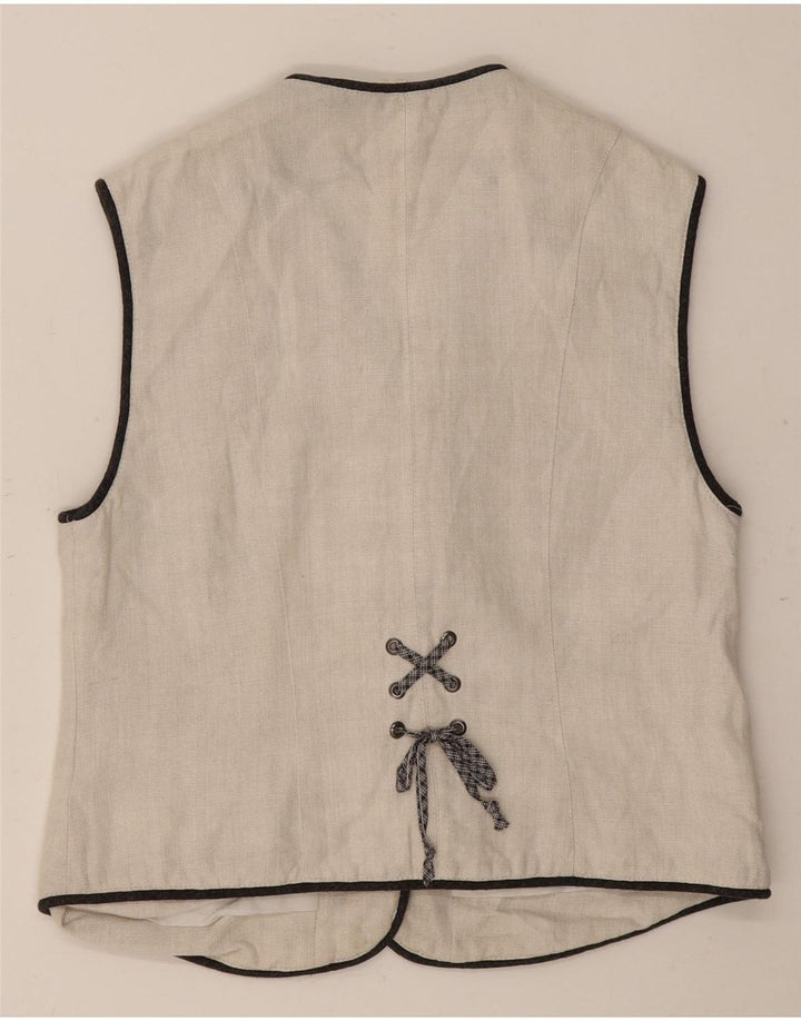 Meico Gilet Femme UK 14 Lin Blanc Moyen