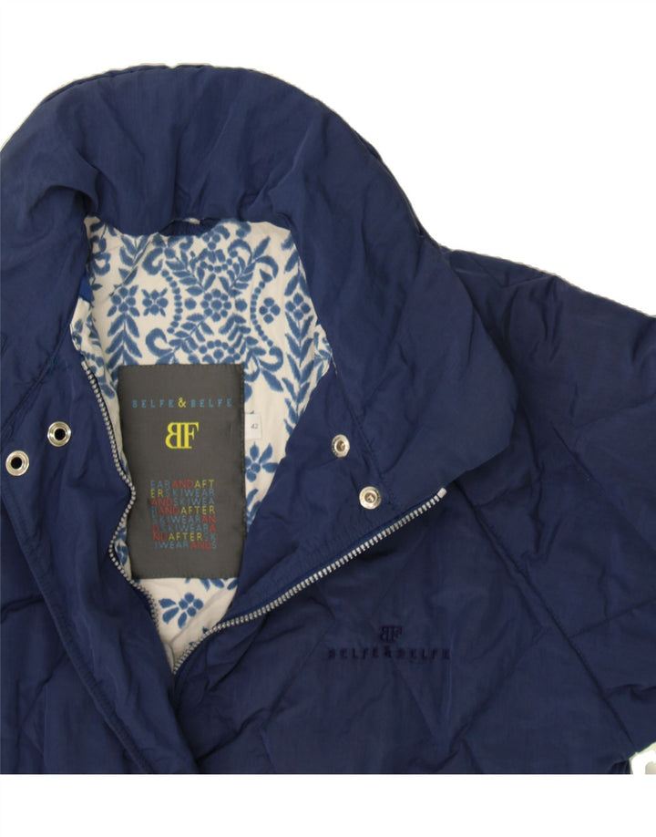 BELFE & BELFE Womens Padded Jacket IT 42 Medium Navy Blue Vintage Belfe & Belfe and Second-Hand Belfe & Belfe from Messina Hembry 