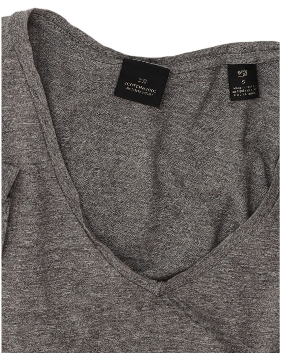 SCOTCH & SODA Mens T-Shirt Top Small Grey Flecked Cotton