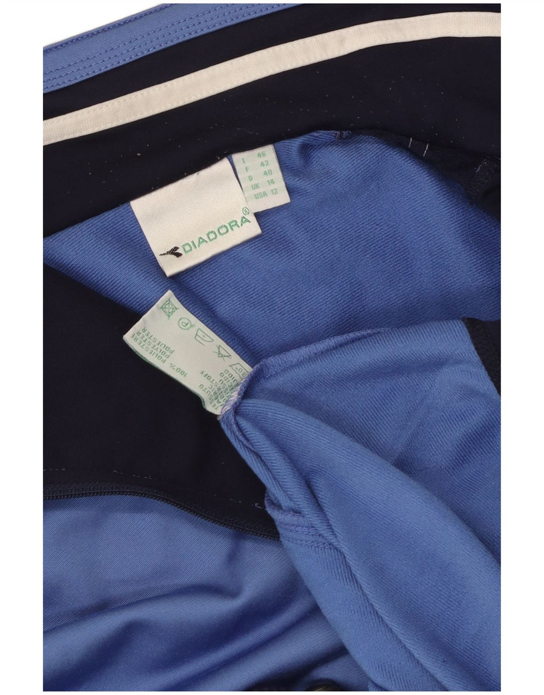 Diadora Veste de survêtement surdimensionnée pour femme UK 14 Large Bleu Colorblock