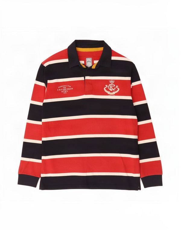 Tom Joule Polo de rugby à manches longues pour homme Motif rayures noires Taille L