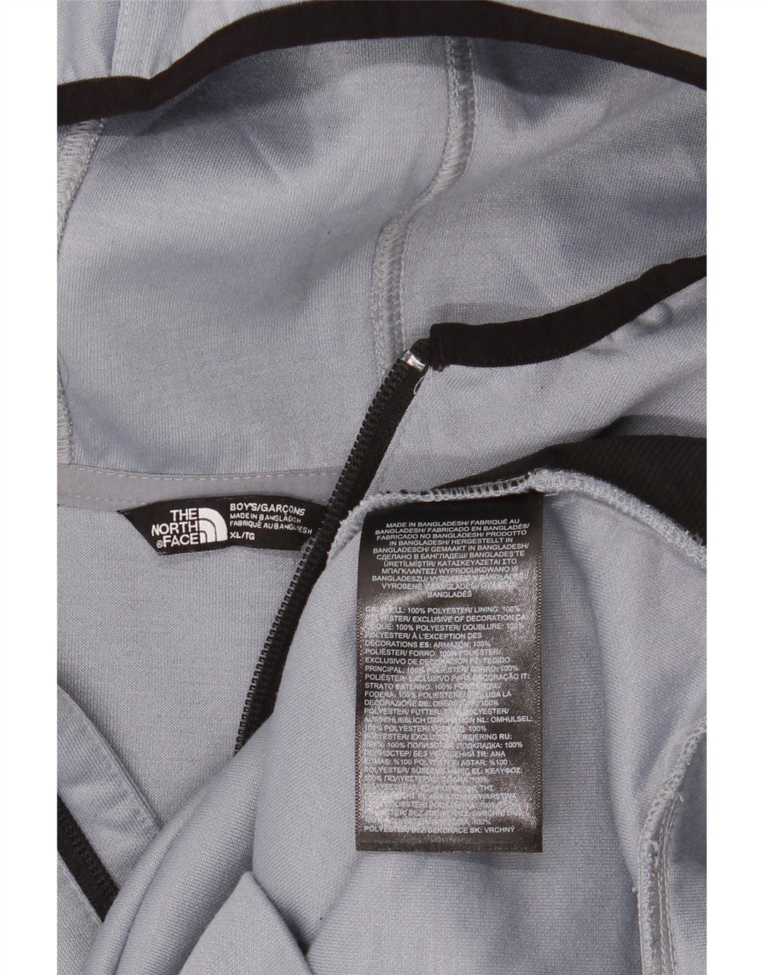 THE NORTH FACE Pull à capuche graphique à col zippé pour garçon 14-15 ans XL Gris