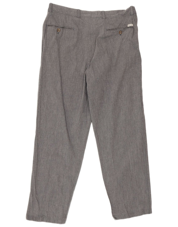 Trussardi Pantalon De Costume Droit Homme IT 50 Large W34 L28 Gris Coton