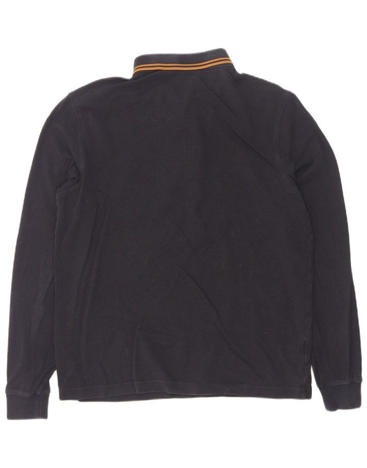 Fred Perry Polo à manches longues homme en coton rayé bleu marine moyen