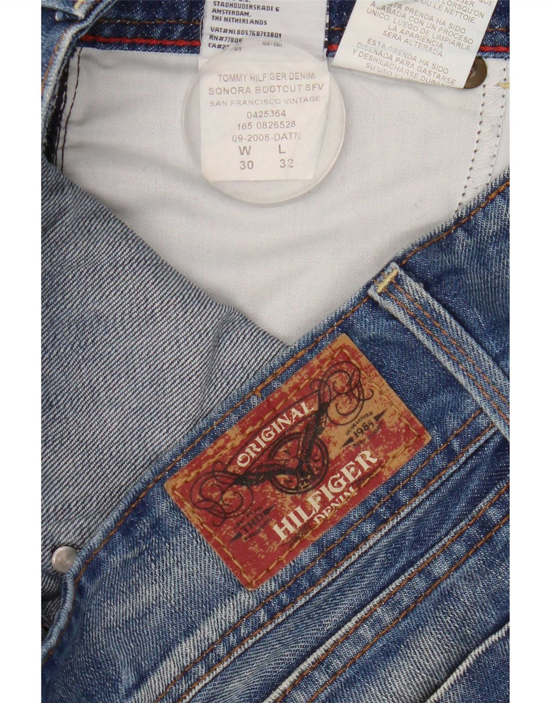 Tommy Hilfiger Jean Bootcut Femme W30 L32 Bleu Coton
