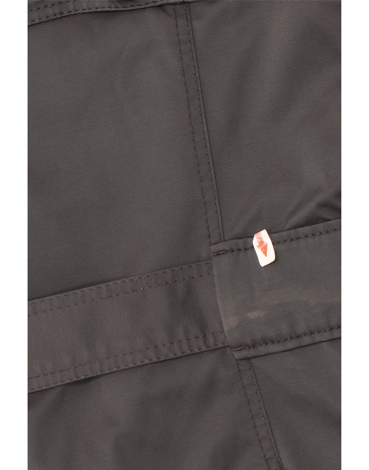 Zara Womens Trench court à double boutonnage UK 14 Coton gris moyen