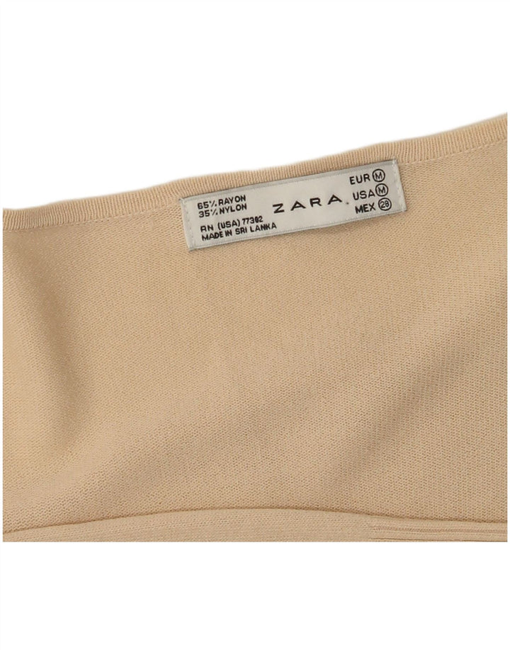 Zara Femme Wrap Cardigan Top UK 12 Rayonne Beige Moyen
