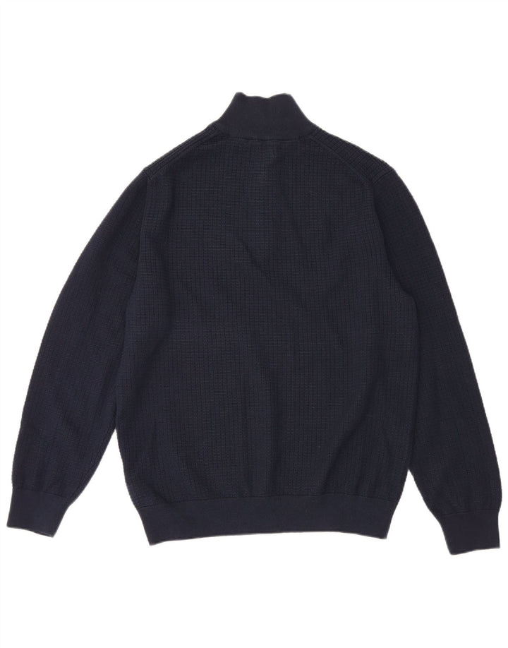Gant Homme Pull Col Zippé Grand Bleu Marine Coton