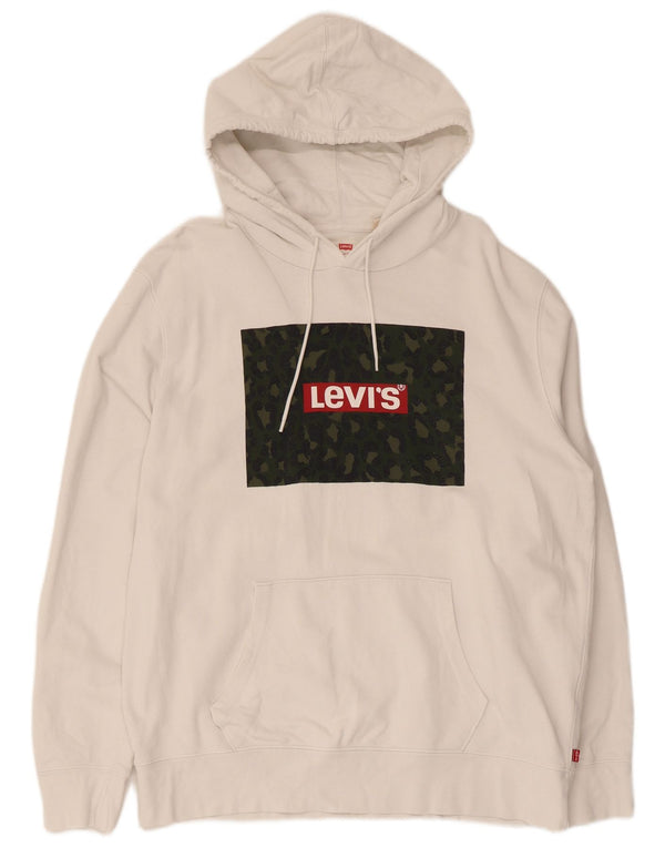 Levi's Womens Graphic Hoodie Jumper UK 14 Large White Animal Print
