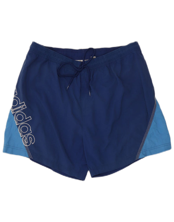 Adidas Short de bain graphique pour homme en polyamide color block grand bleu