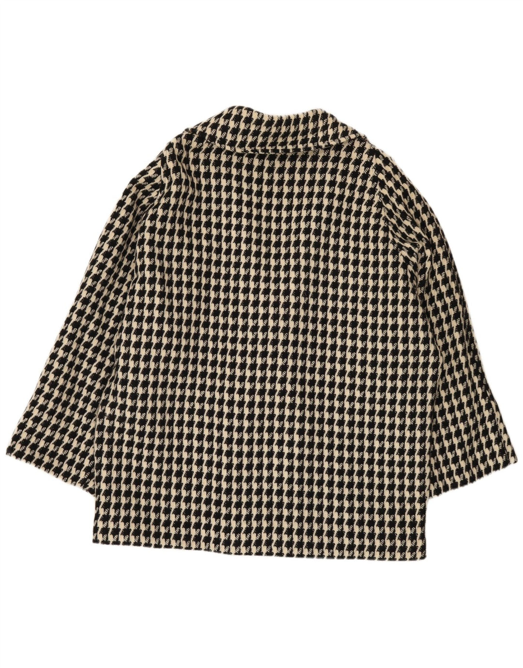 VINTAGE Veste blazer surdimensionnée femme UK 20 2XL Pied-de-poule noir