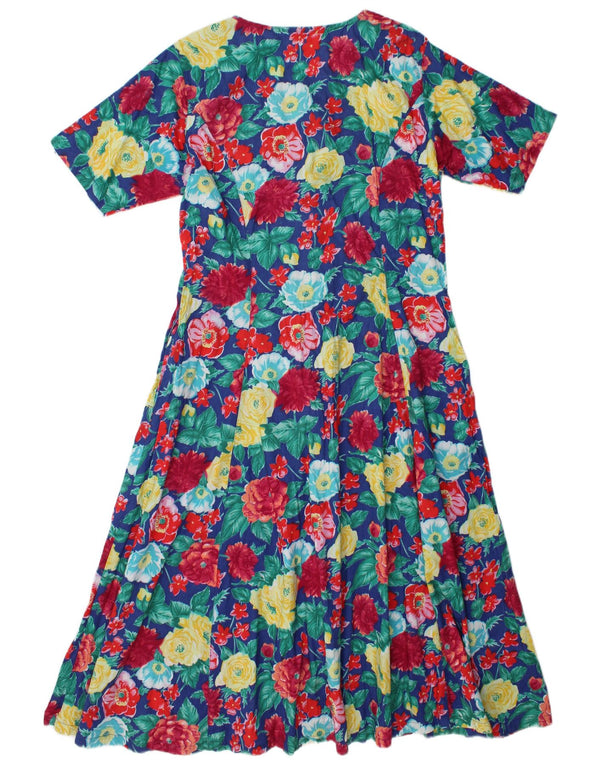 Robe trapèze femme vintage IT 48/50 XL Floral multicolore