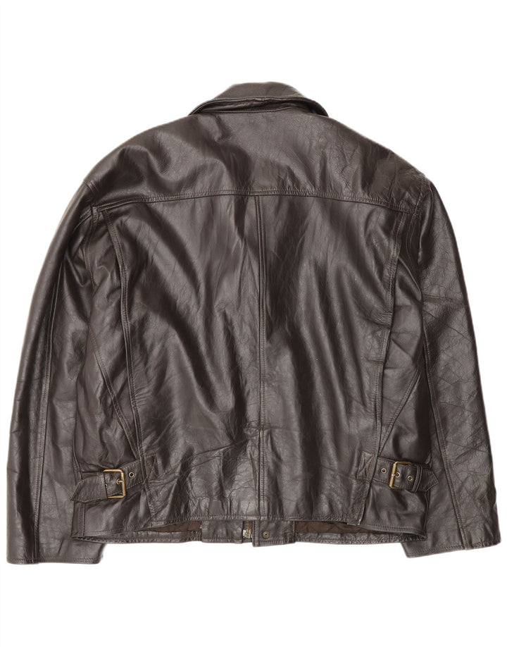 Veste en cuir homme vintage IT 56 3XL Cuir noir