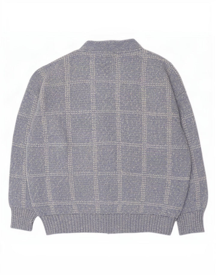 Rodes Cardigan Pull XL Bleu Carreaux Acrylique Homme